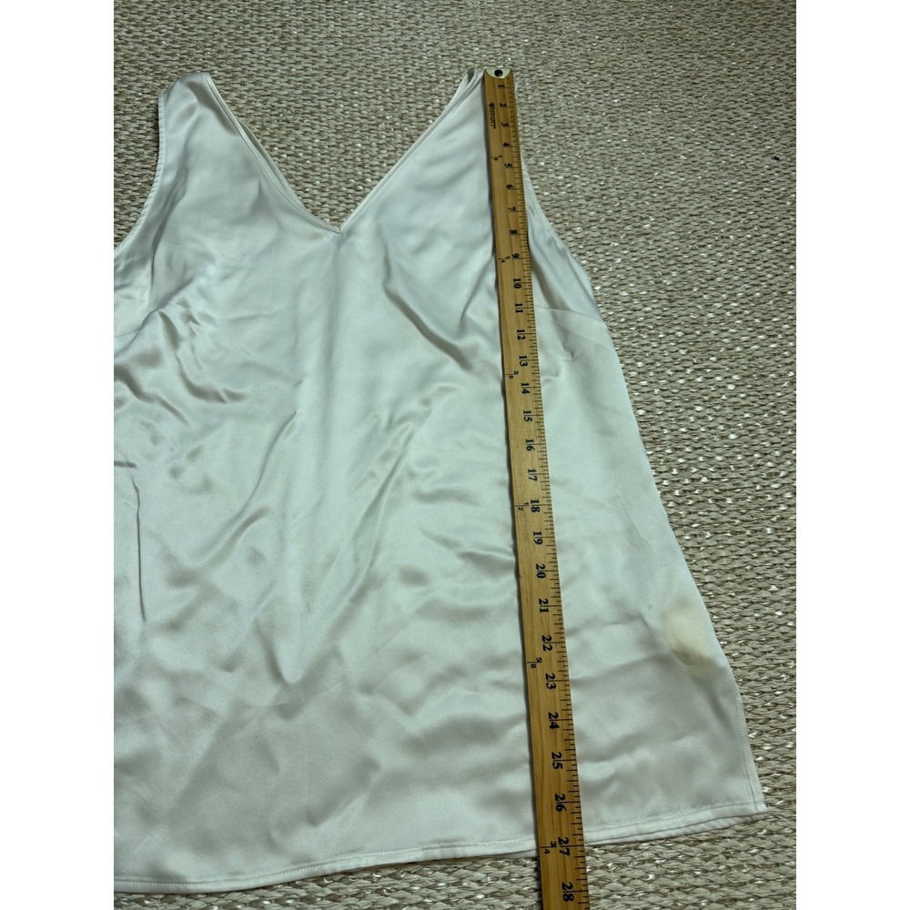 Ravella Luxury Silk Collection V-Neck Camisole Tank Top Ivory quiet luxury 6 - Picture 3 of 7